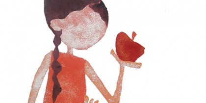 the girl with the apple
